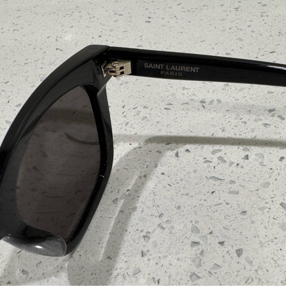 Saint Laurent YSL Black/ Gold SL M24/K Monogram 55MM Rectangular Sunglasses - Picture 10 of 14